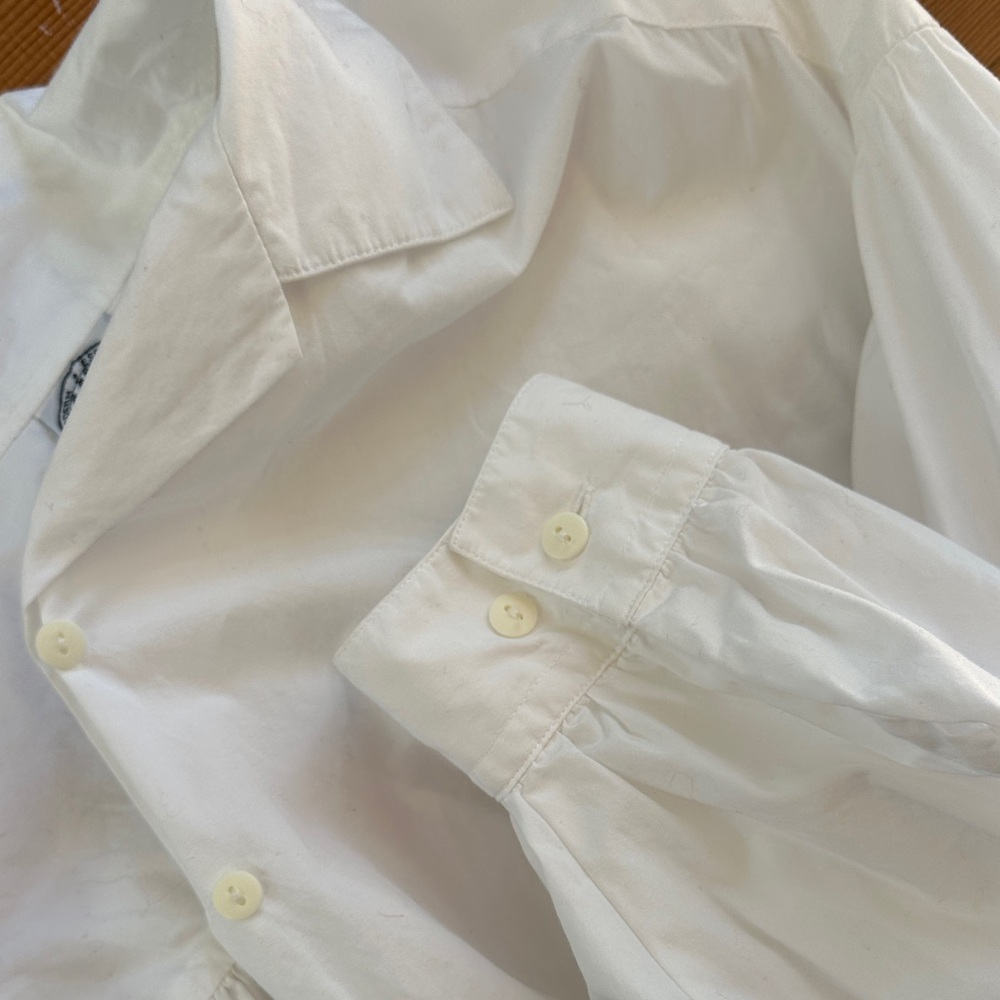Papery Crisp Cotton Classic White Poet’s Shirt - Picture 8 of 9